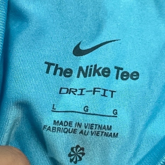 Nike Dri - Fit Blue Athletic Gym Fitness Short Sleeve Shirt - Picture 4 of 4